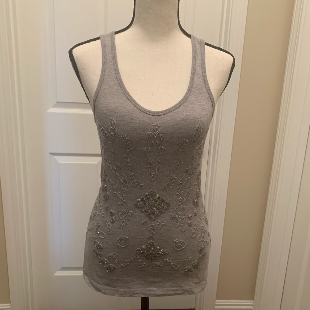 Gray beaded tank top